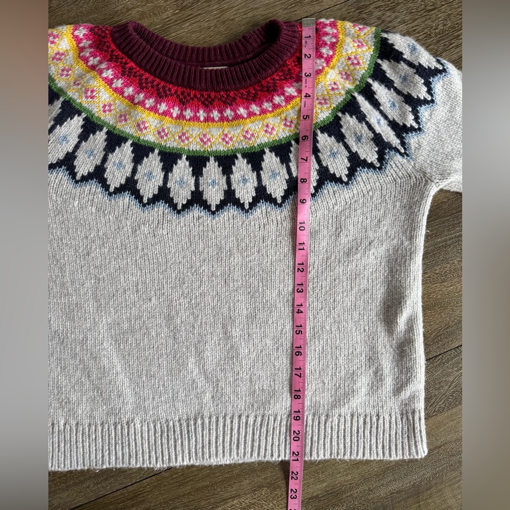 Marine Layer ML x LF Lost & Found Alpine Fair Isle Sweater Light Heather Grey - Picture 8 of 8